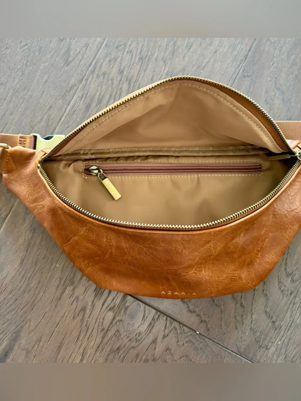 Azaria Women's Cognac Leather Crossbody Belt Bag